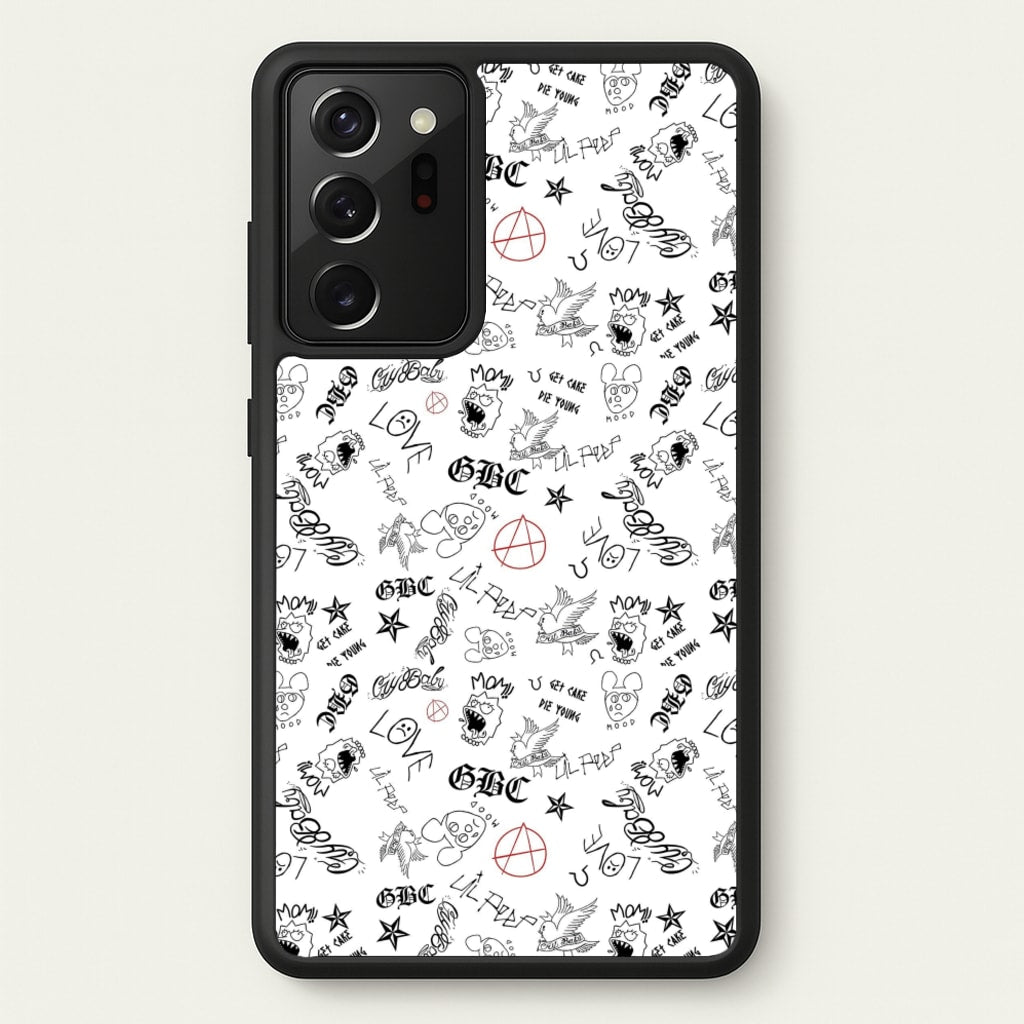 Tattoos - Peep - Lil Peep Phone Case for Galaxy Note 20 Ultra