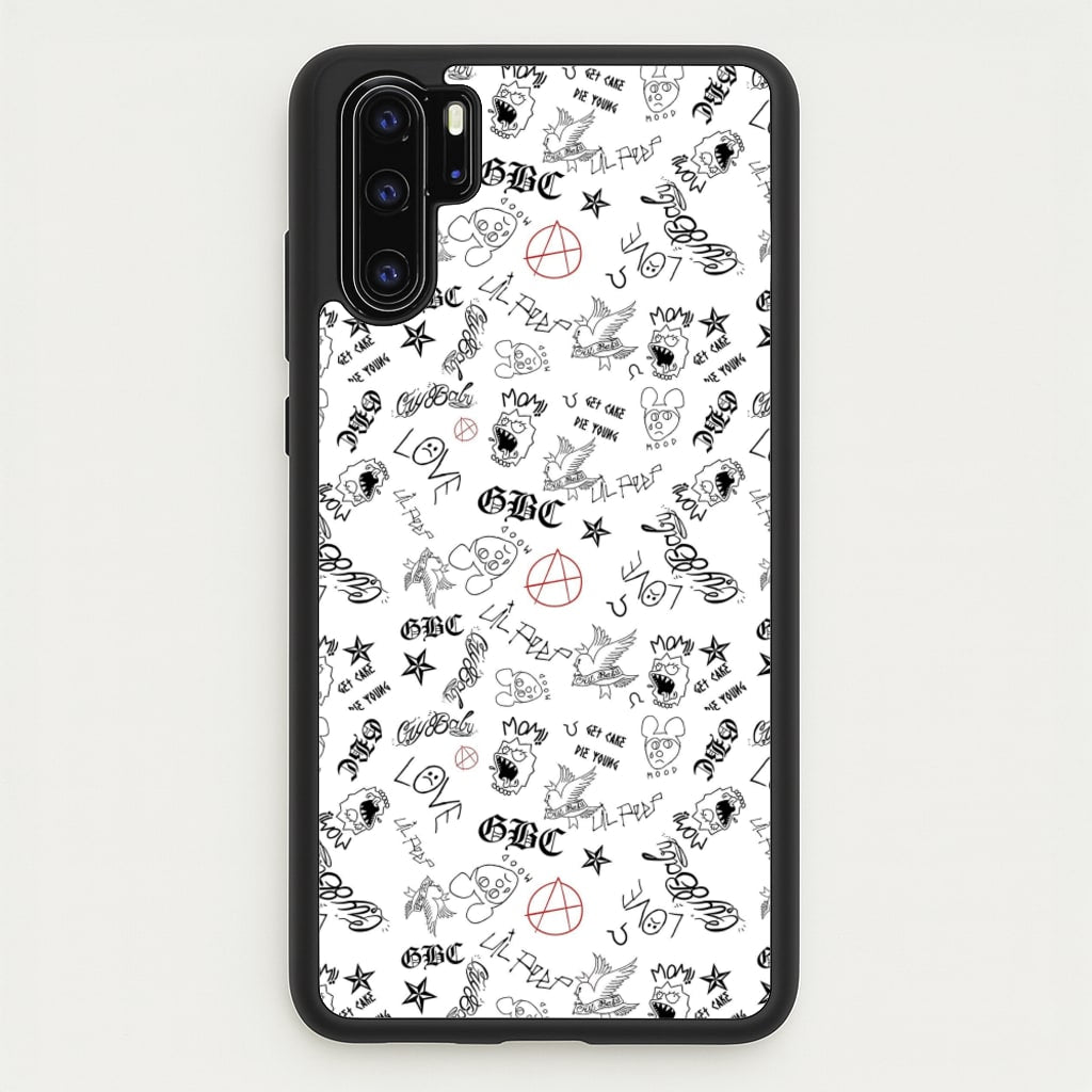Tattoos - Peep - Lil Peep Phone Case for Huawei P30 Pro