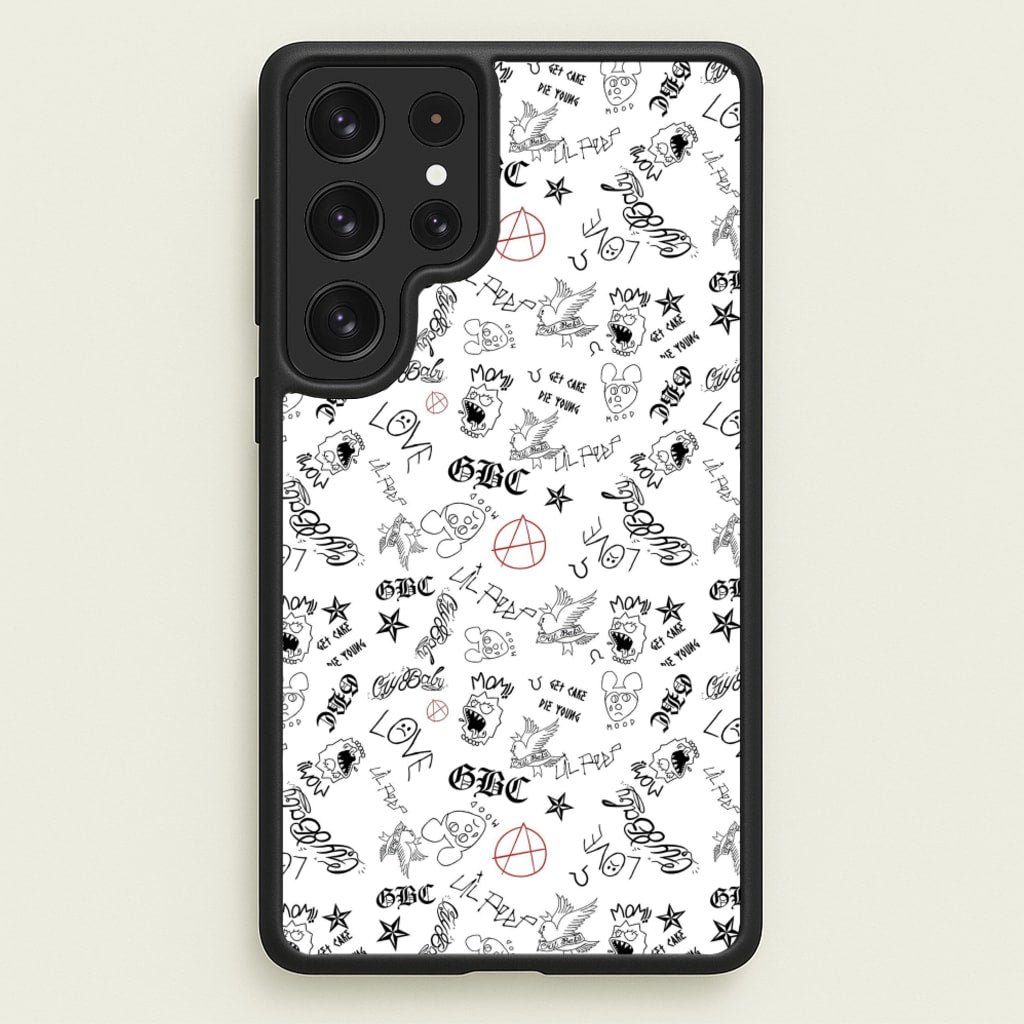 Tattoos - Peep - Lil Peep Phone Case for Galaxy S22 Ultra