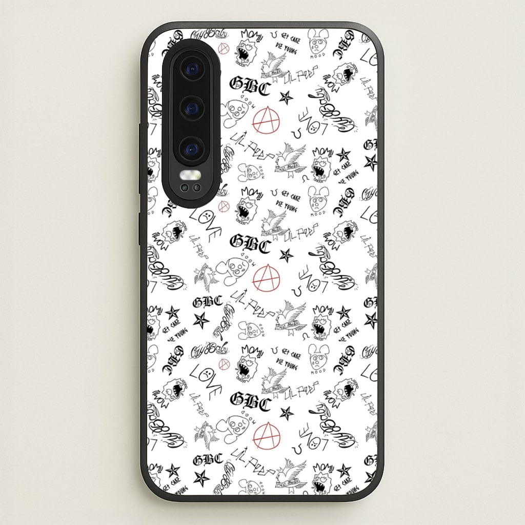 Tattoos - Peep - Lil Peep Phone Case for Huawei P30