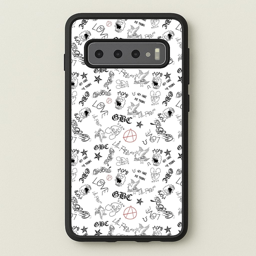 Tattoos - Peep - Lil Peep Phone Case for Galaxy S10 Plus