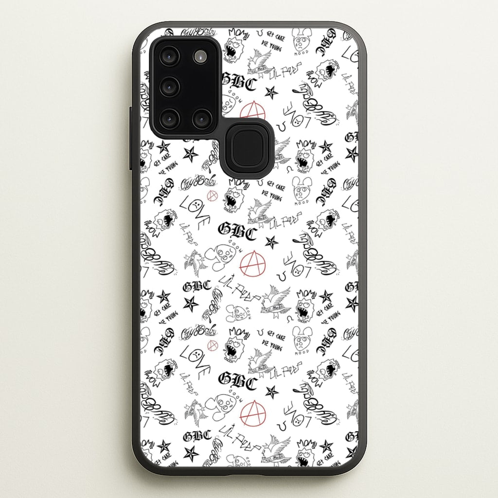 Tattoos - Peep - Lil Peep Phone Case for Galaxy A21s