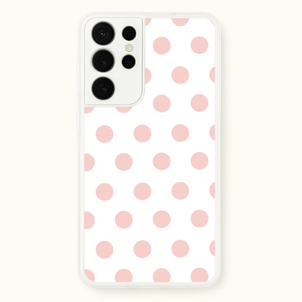 Pink Polka Dot Personalised - Personalised Phone Case for Galaxy S21 Ultra