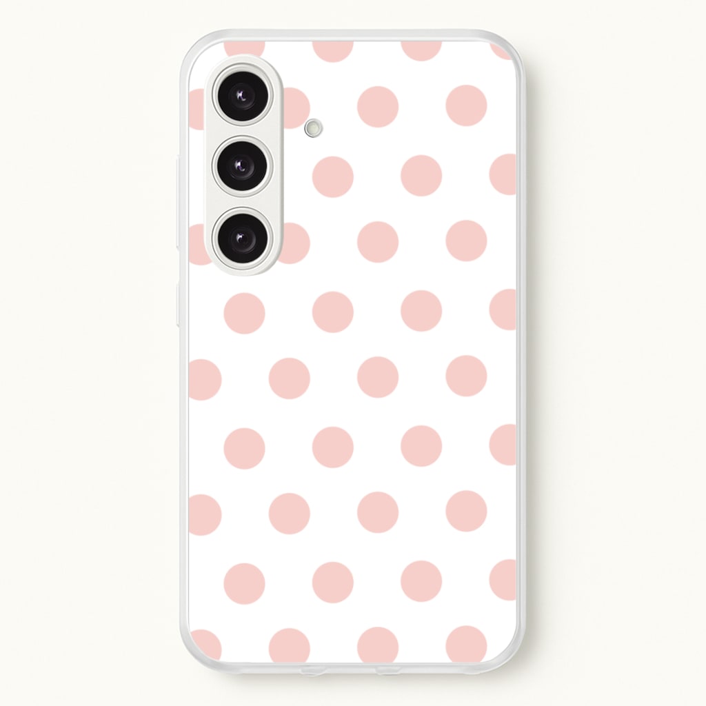 Pink Polka Dot Personalised - Personalised Phone Case for Galaxy S25