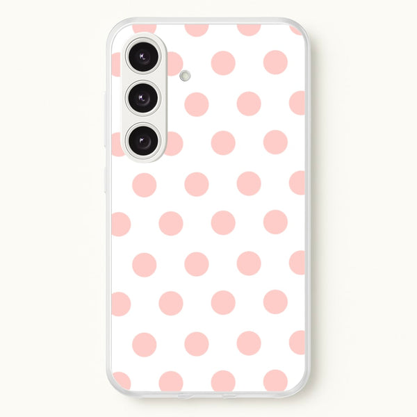 Pink Polka Dot Personalised - Personalised Phone Case for Galaxy S24FE