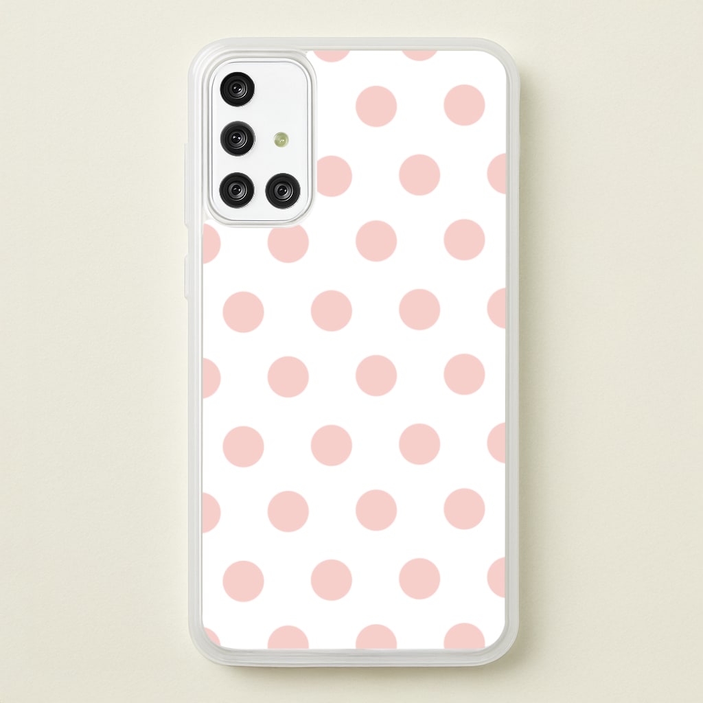 Pink Polka Dot Personalised - Personalised Phone Case for Galaxy A71