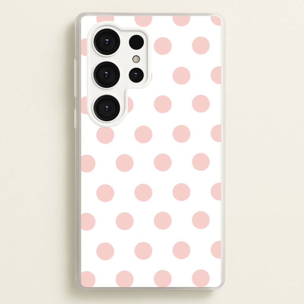 Pink Polka Dot Personalised - Personalised Phone Case for Galaxy S25 Ultra