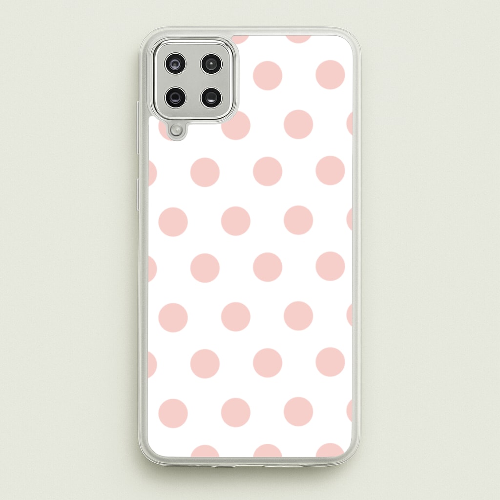 Pink Polka Dot Personalised - Personalised Phone Case for Galaxy A12