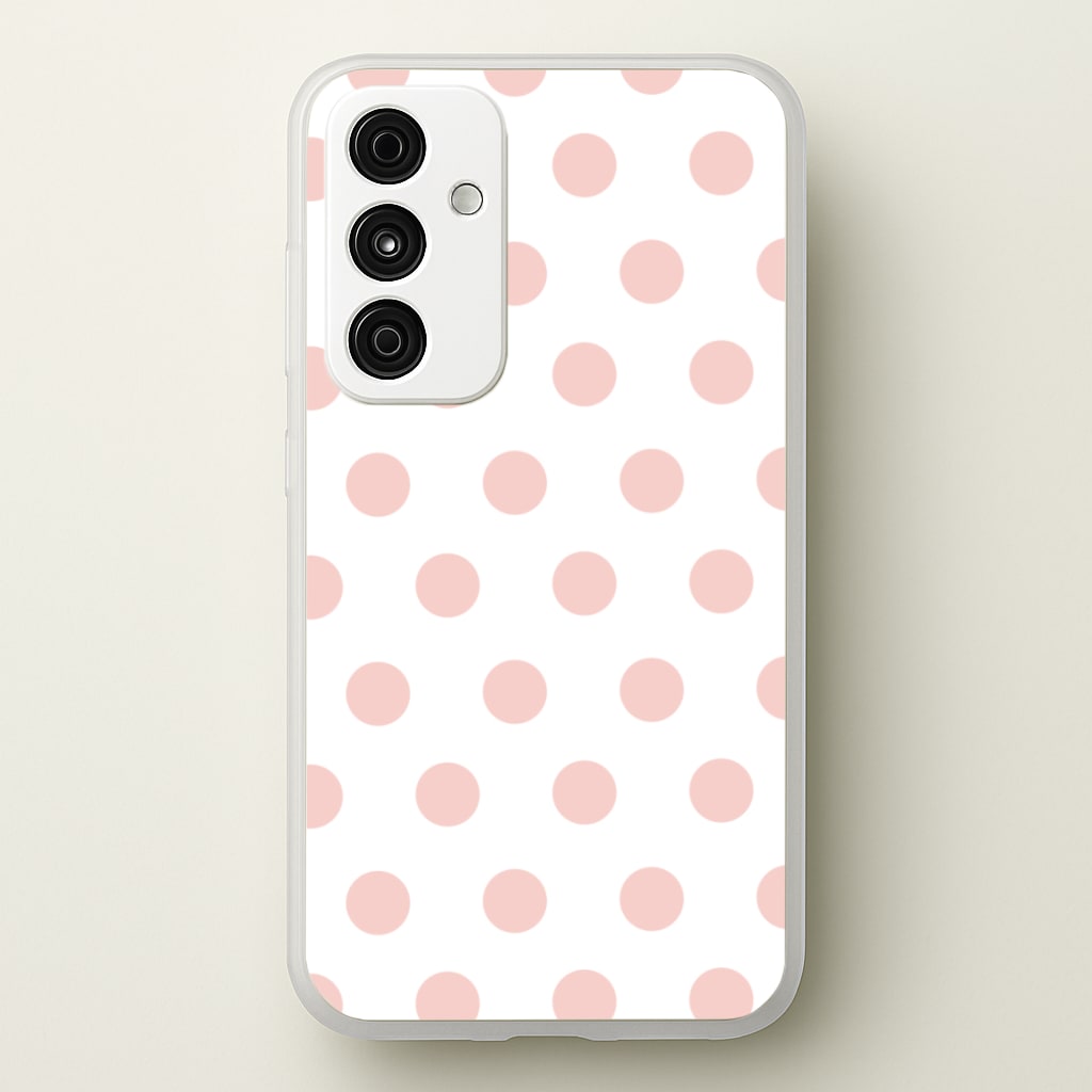 Pink Polka Dot Personalised - Personalised Phone Case for Galaxy A35