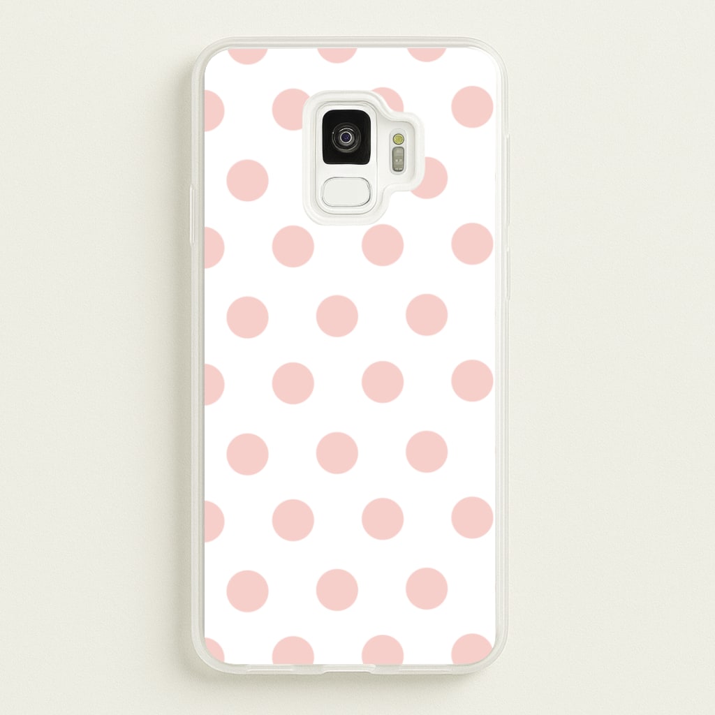 Pink Polka Dot Personalised - Personalised Phone Case for Galaxy S9