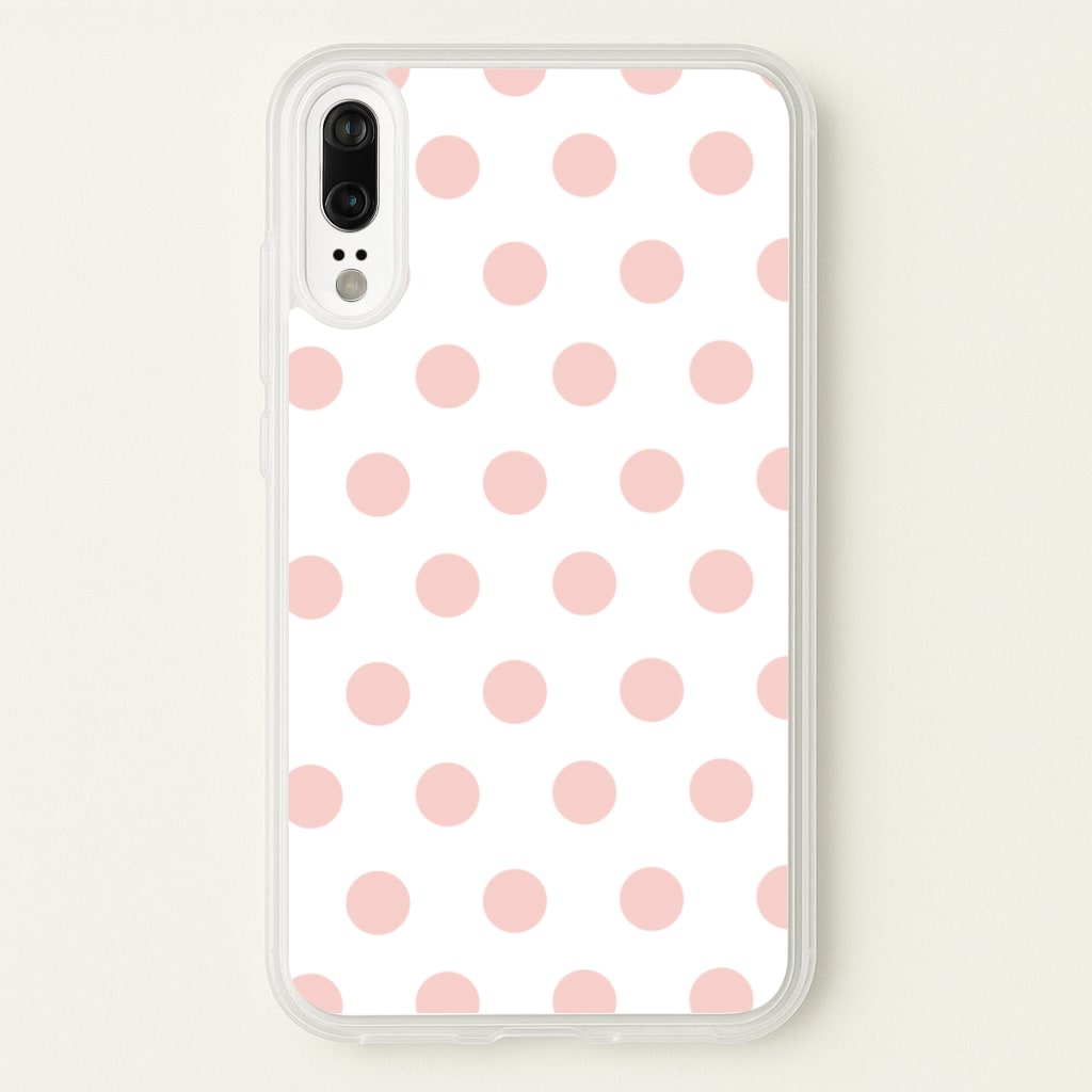 Pink Polka Dot Personalised - Personalised Phone Case for Huawei P20