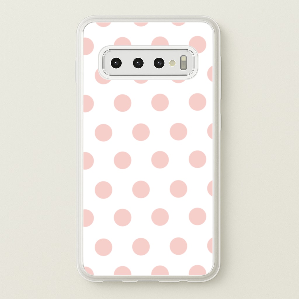 Pink Polka Dot Personalised - Personalised Phone Case for Galaxy S10 Plus
