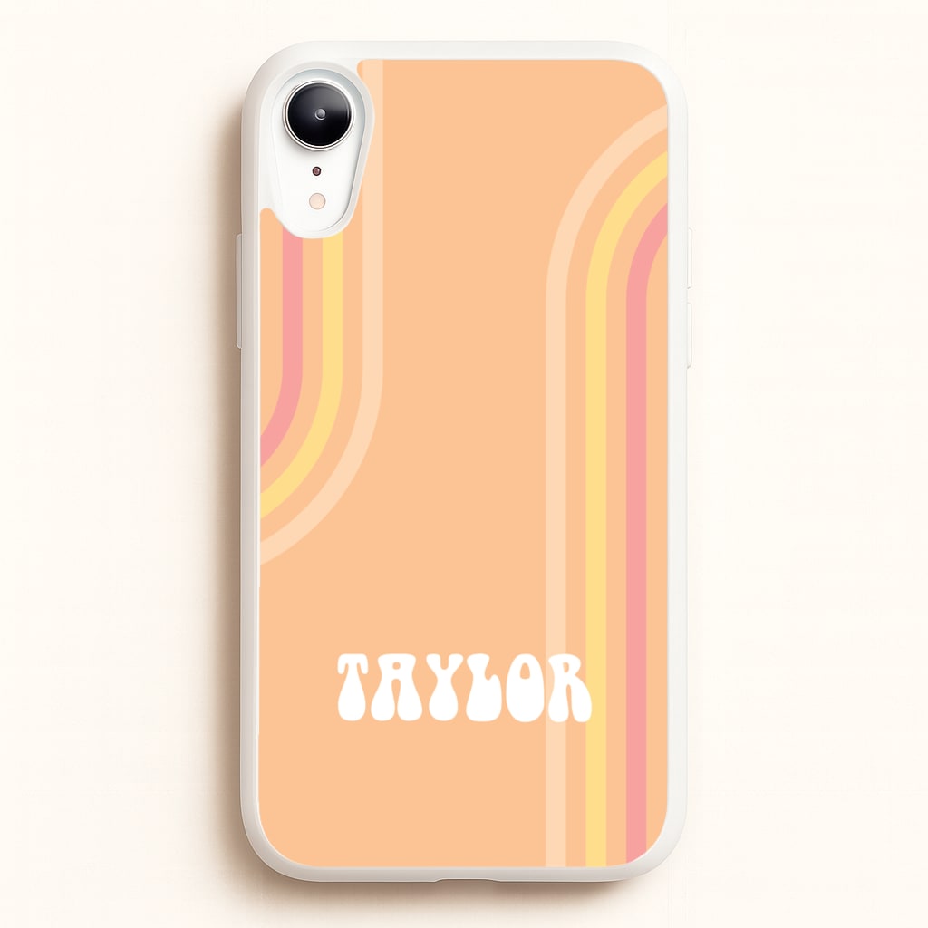 Retro Orange Personalised Name - Personalised Phone Case for iPhone XR