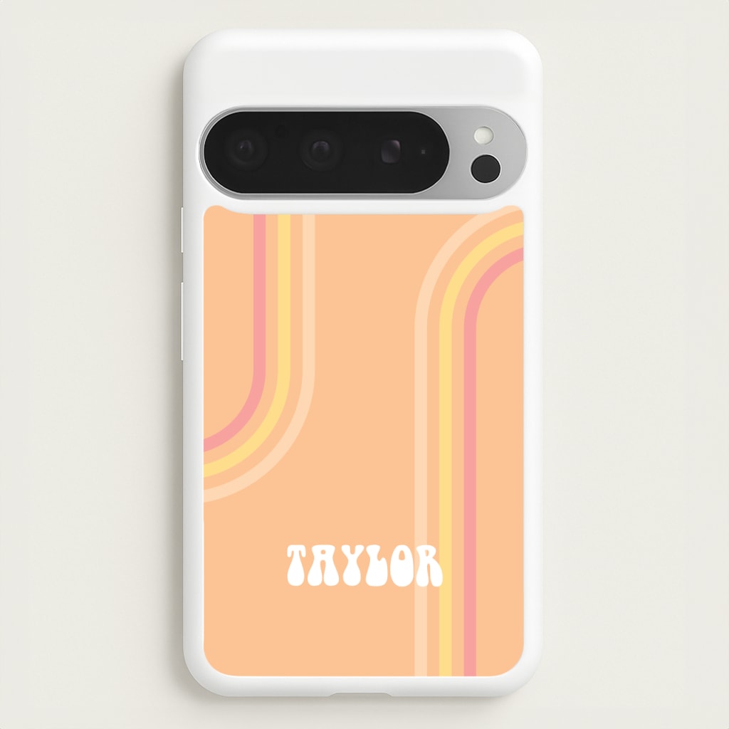 Retro Orange Personalised Name - Personalised Phone Case for Google Pixel 9 Pro XL