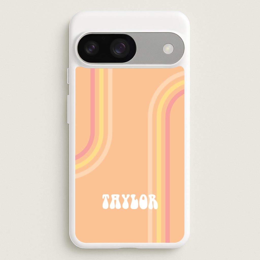 Retro Orange Personalised Name - Personalised Phone Case for Google Pixel 9 / 9 Pro