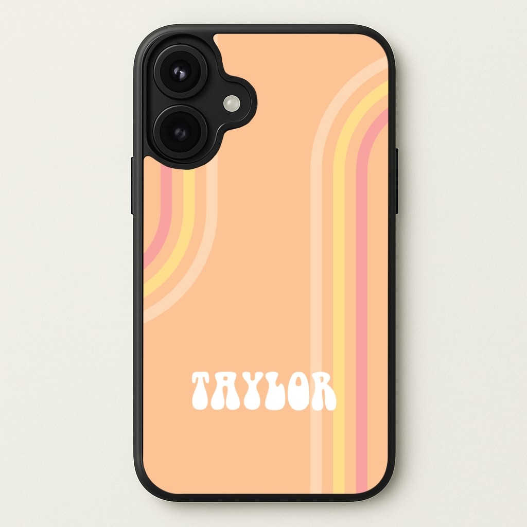 Retro Orange Personalised Name Phone Case for iPhone 17