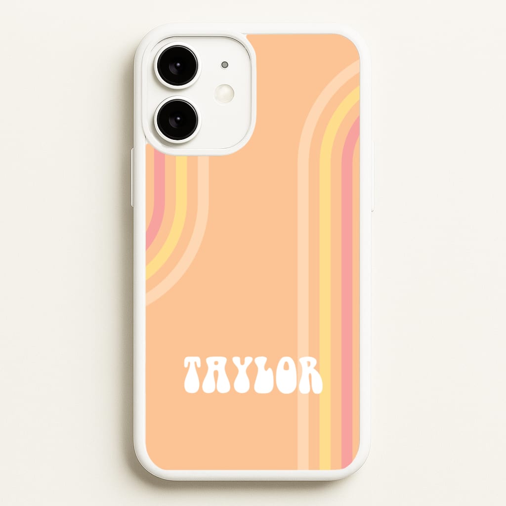 Retro Orange Personalised Name - Personalised Phone Case for iPhone 11