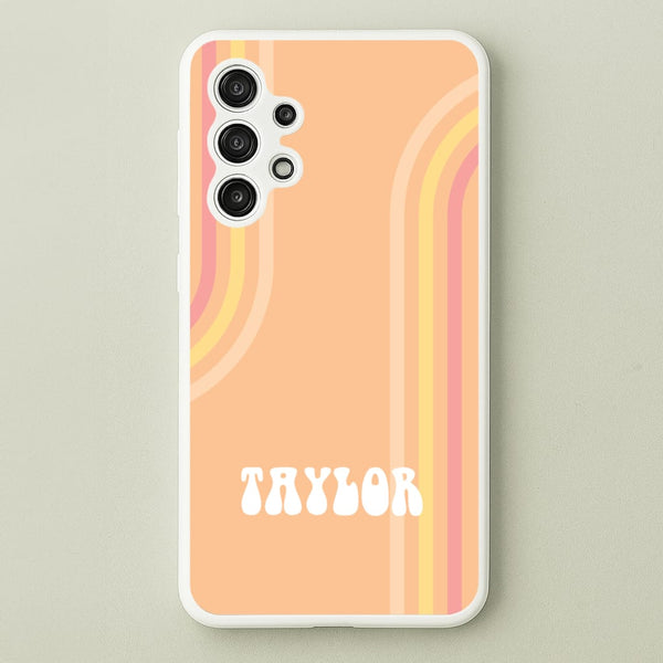 Retro Orange Personalised Name - Personalised Phone Case for Galaxy A13