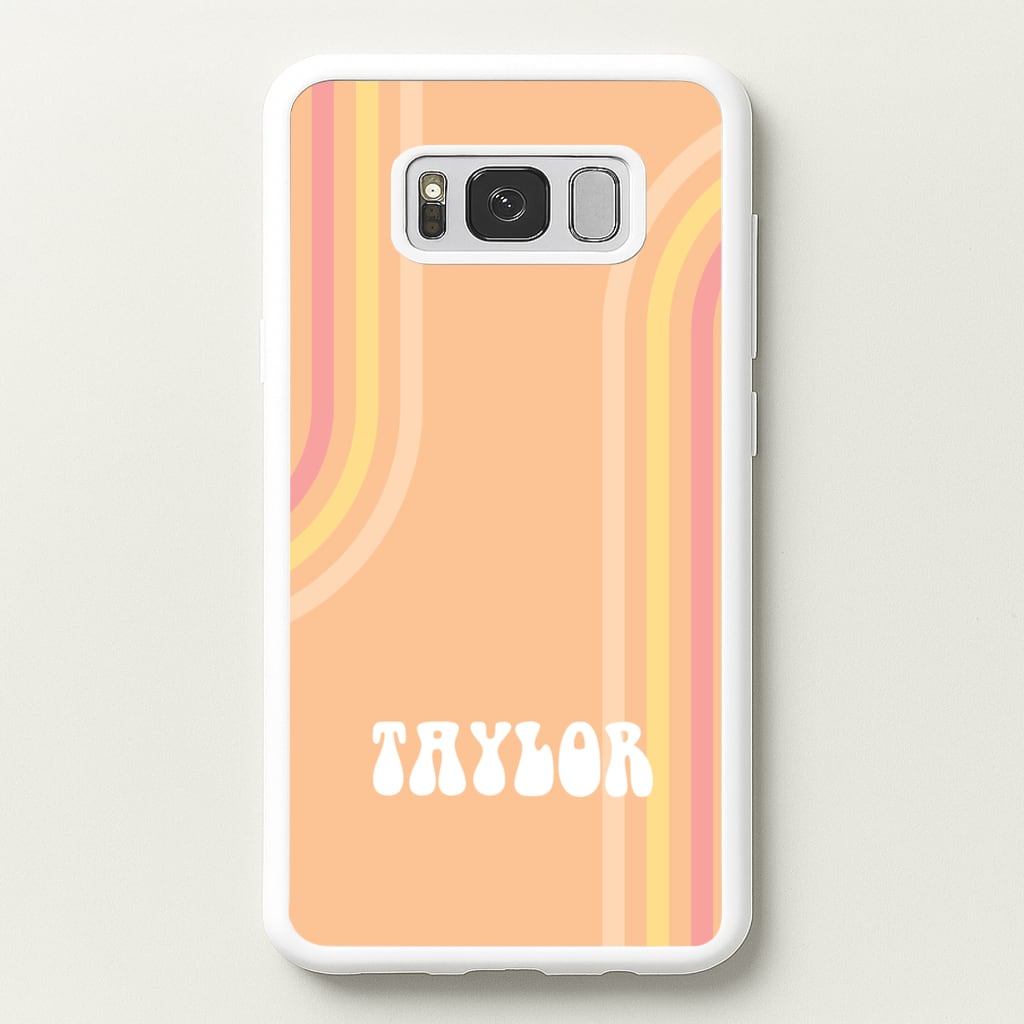 Retro Orange Personalised Name - Personalised Phone Case for Galaxy S8