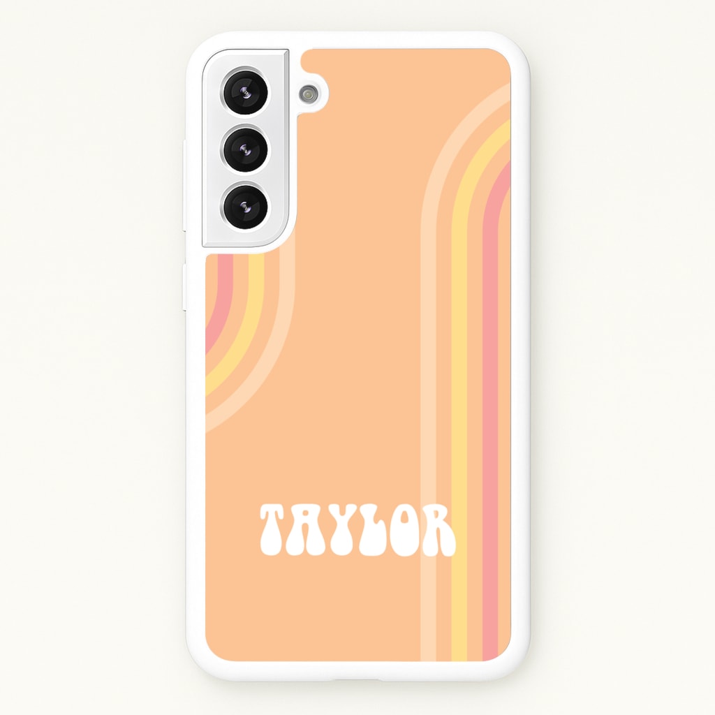 Retro Orange Personalised Name - Personalised Phone Case for Galaxy S21FE
