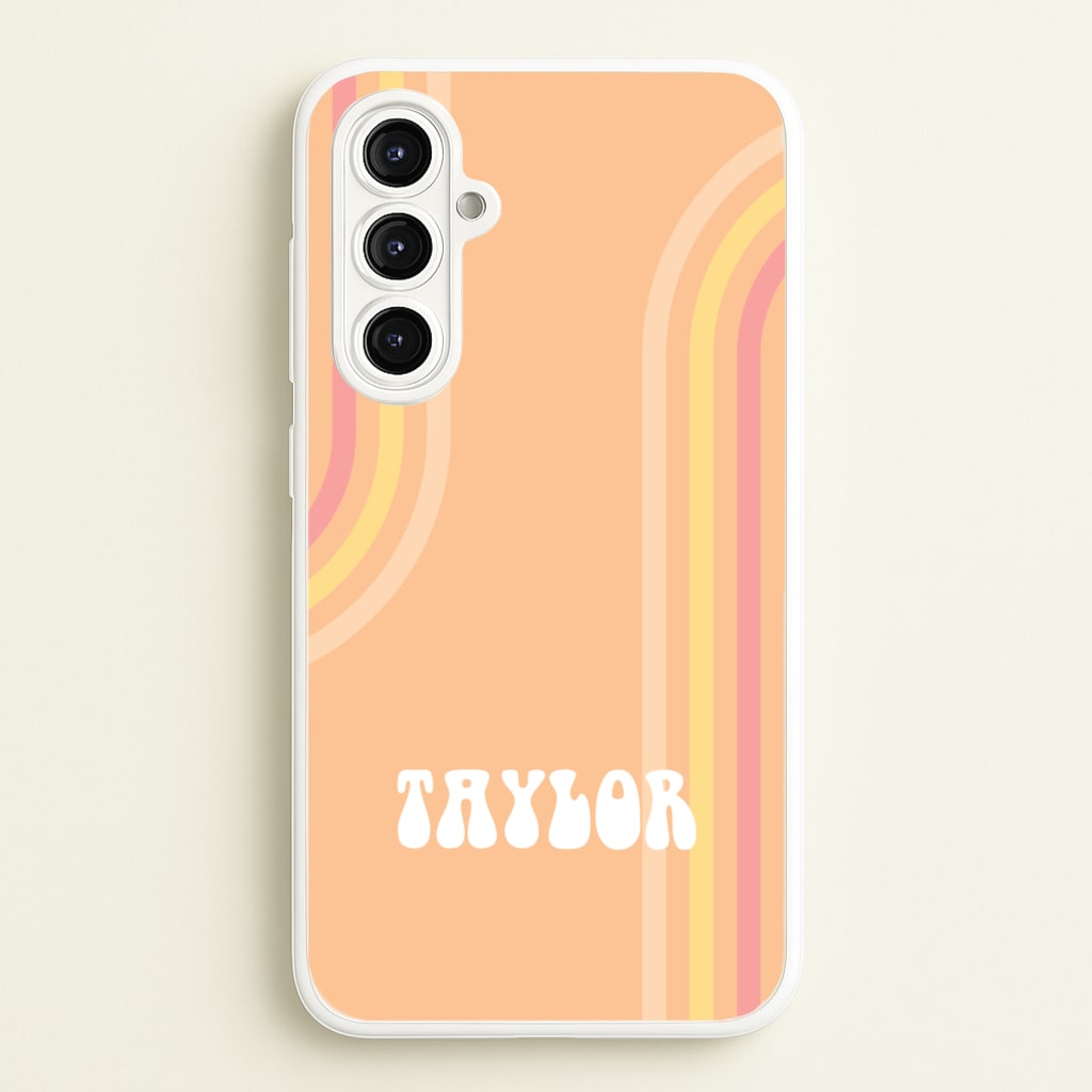 Retro Orange Personalised Name - Personalised Phone Case for Galaxy A16