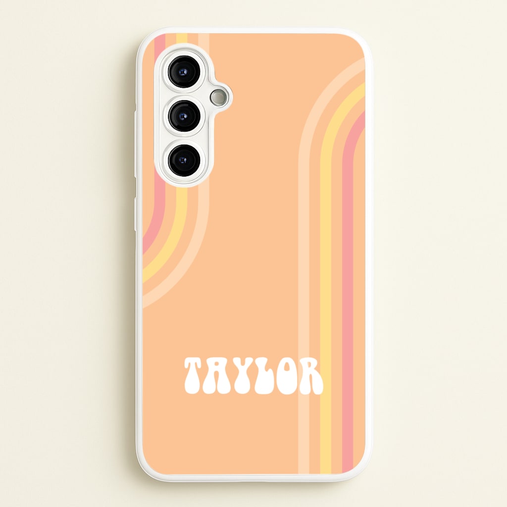 Retro Orange Personalised Name - Personalised Phone Case for Galaxy A54