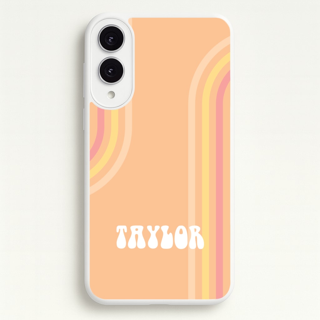 Retro Orange Personalised Name - Personalised Phone Case for Galaxy S25 Edge