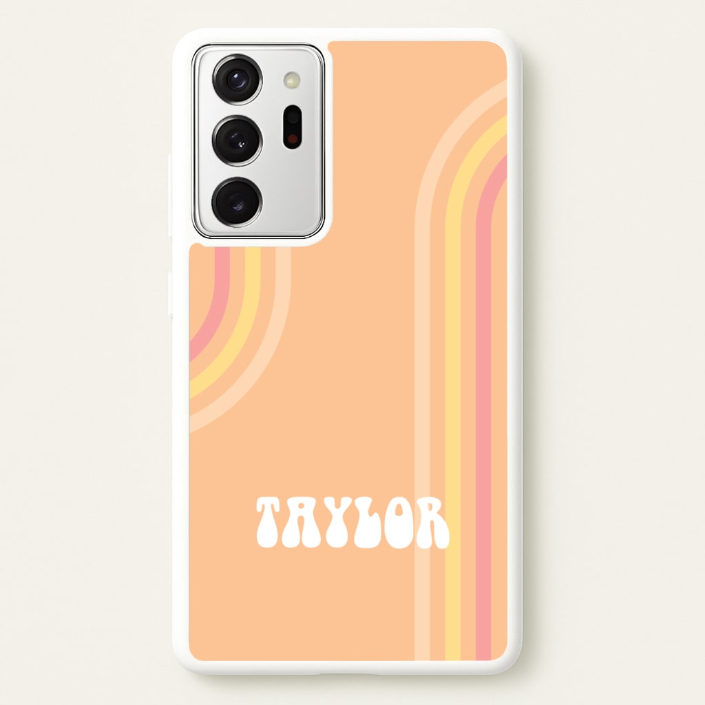Retro Orange Personalised Name - Personalised Phone Case for Galaxy Note 20 Ultra