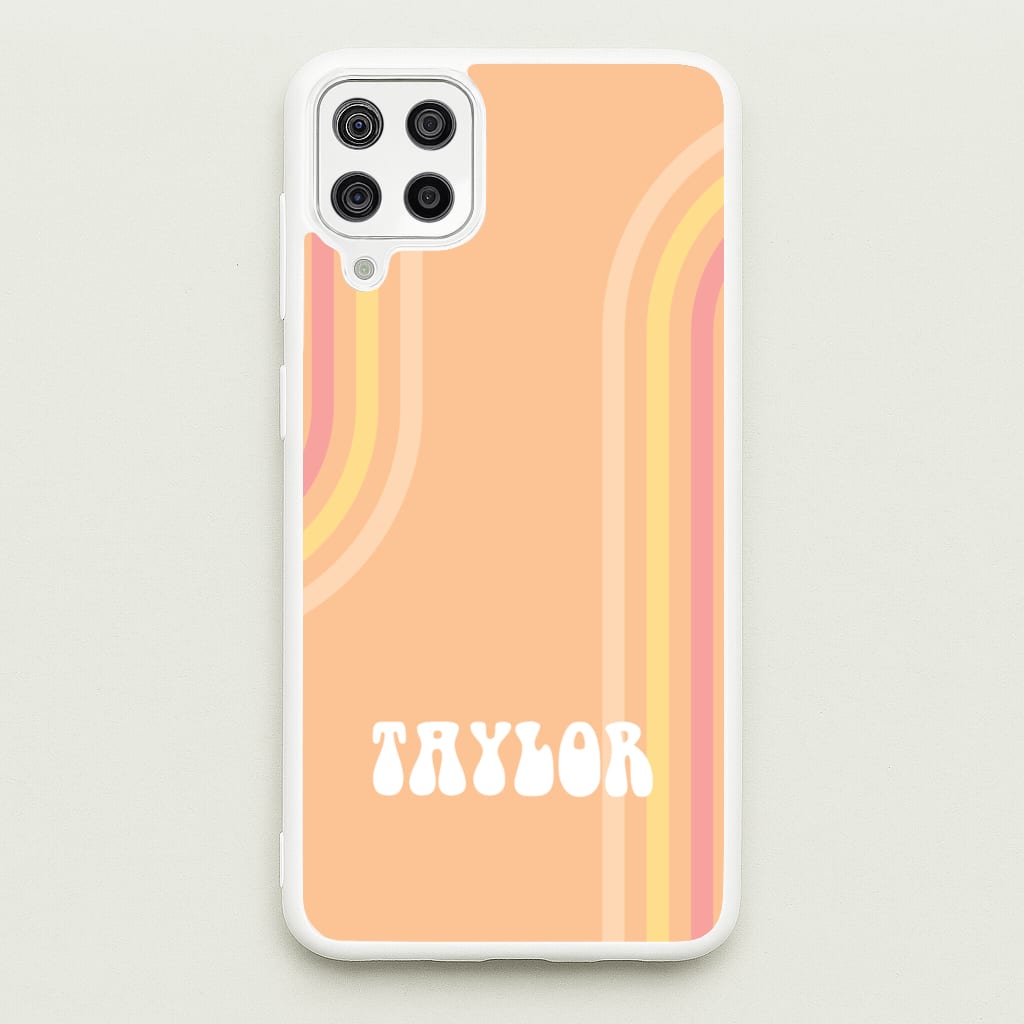 Retro Orange Personalised Name - Personalised Phone Case for Galaxy A12