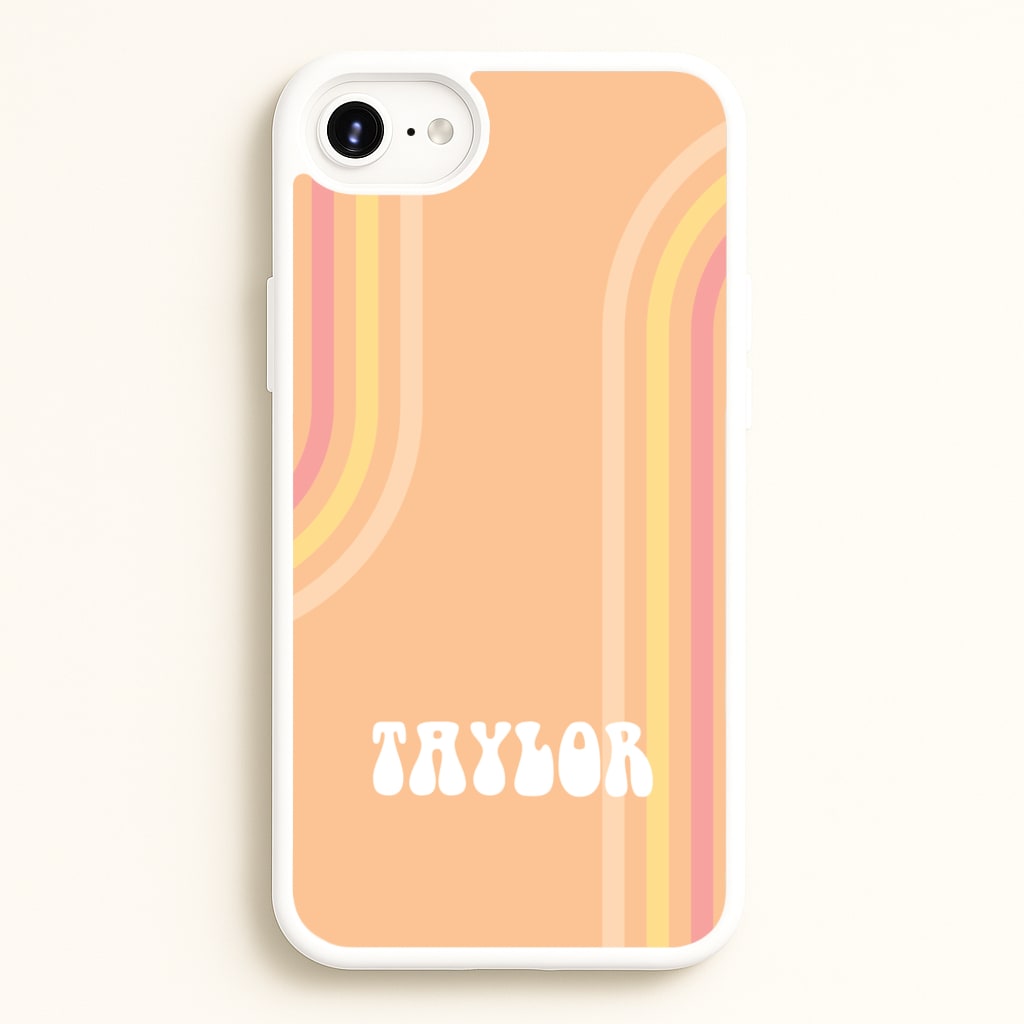 Retro Orange Personalised Name - Personalised Phone Case for iPhone 6 / 7 / 8 / SE