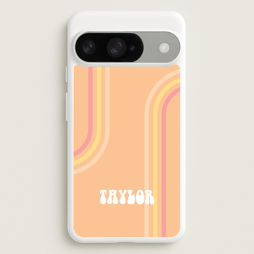 Retro Orange Personalised Name Phone Case for Google Pixel 10 / 10 Pro