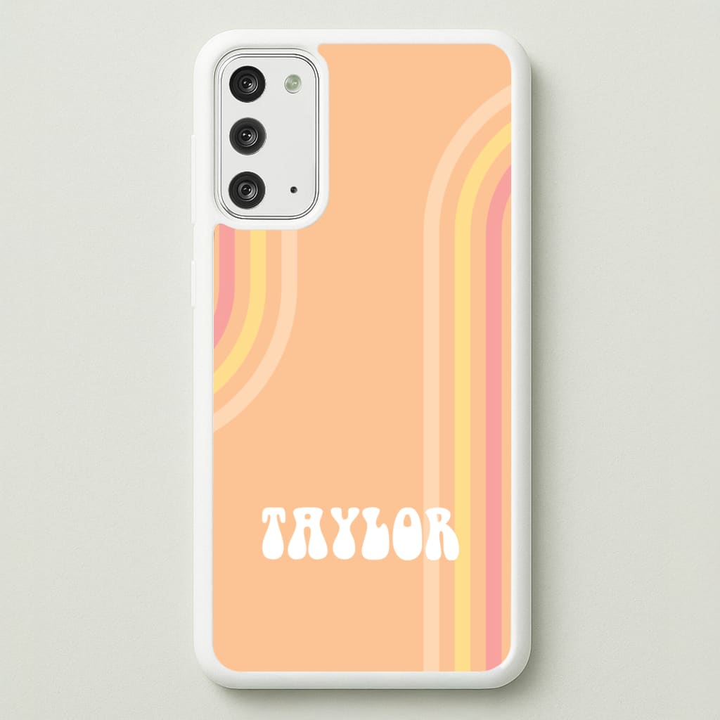 Retro Orange Personalised Name - Personalised Phone Case for Galaxy Note 20