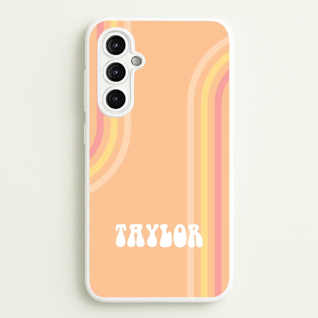 Retro Orange Personalised Name - Personalised Phone Case for Galaxy A14