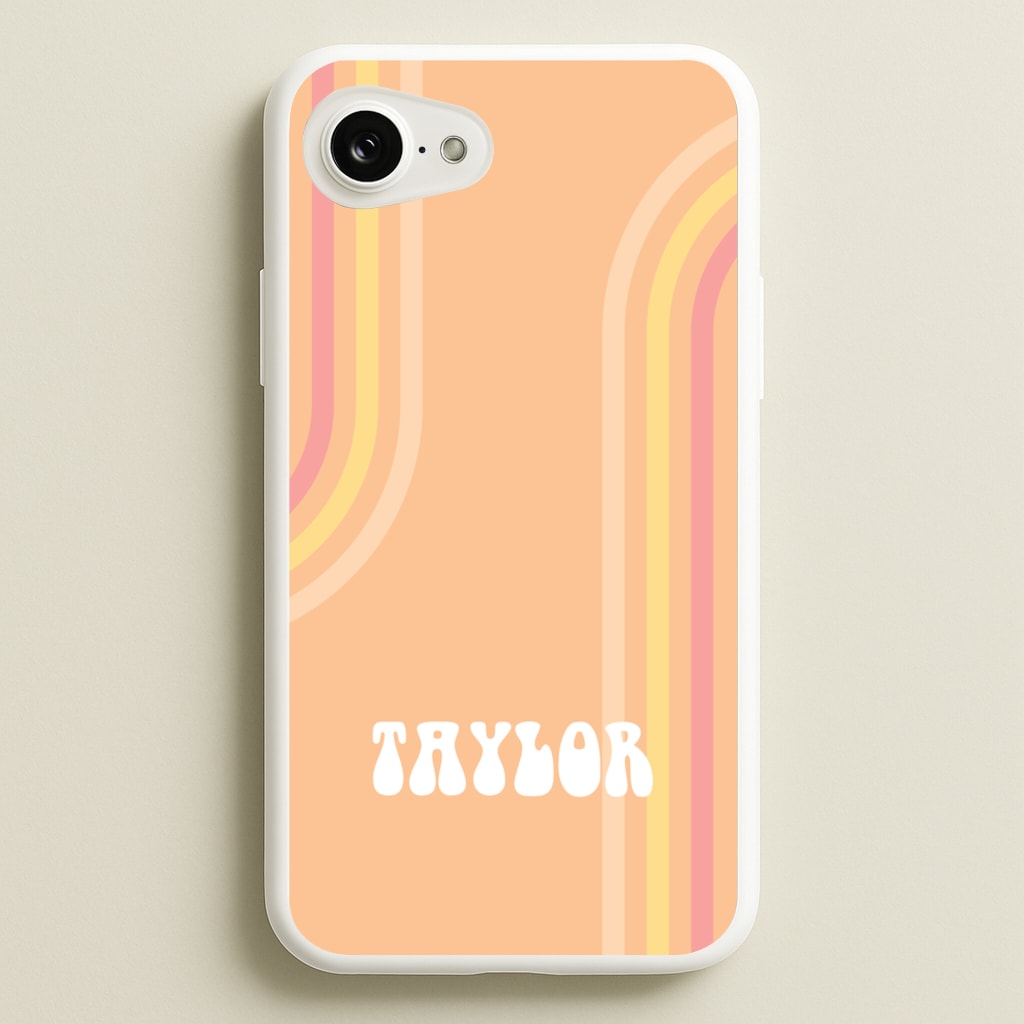 Retro Orange Personalised Name - Personalised Phone Case for iPhone 16e