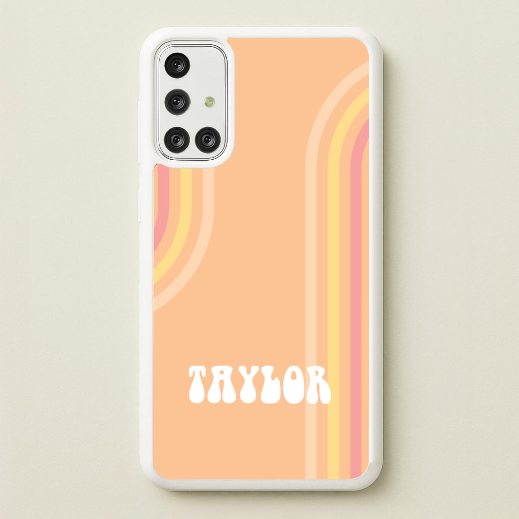 Retro Orange Personalised Name - Personalised Phone Case for Galaxy A71