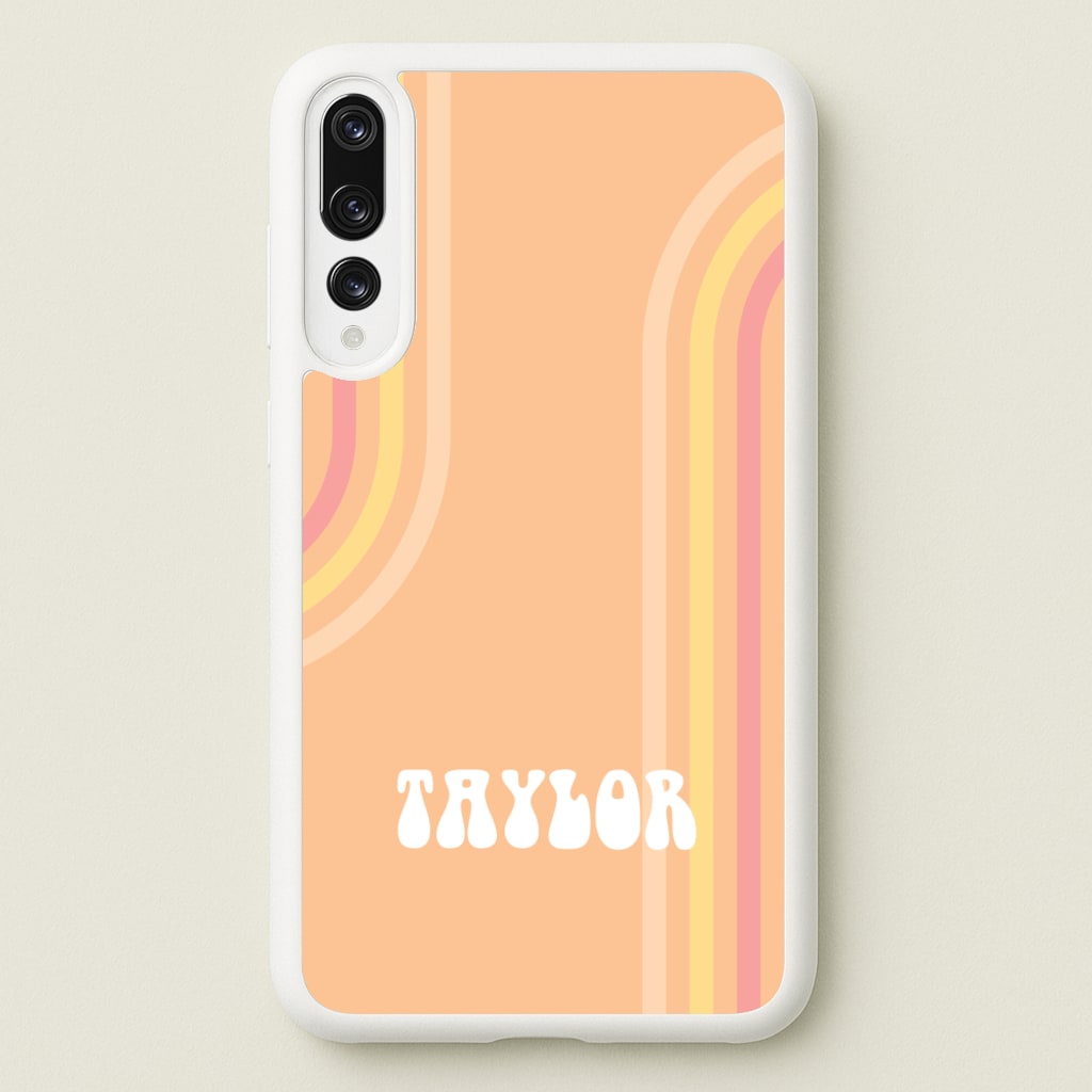 Retro Orange Personalised Name - Personalised Phone Case for Huawei P20 Pro