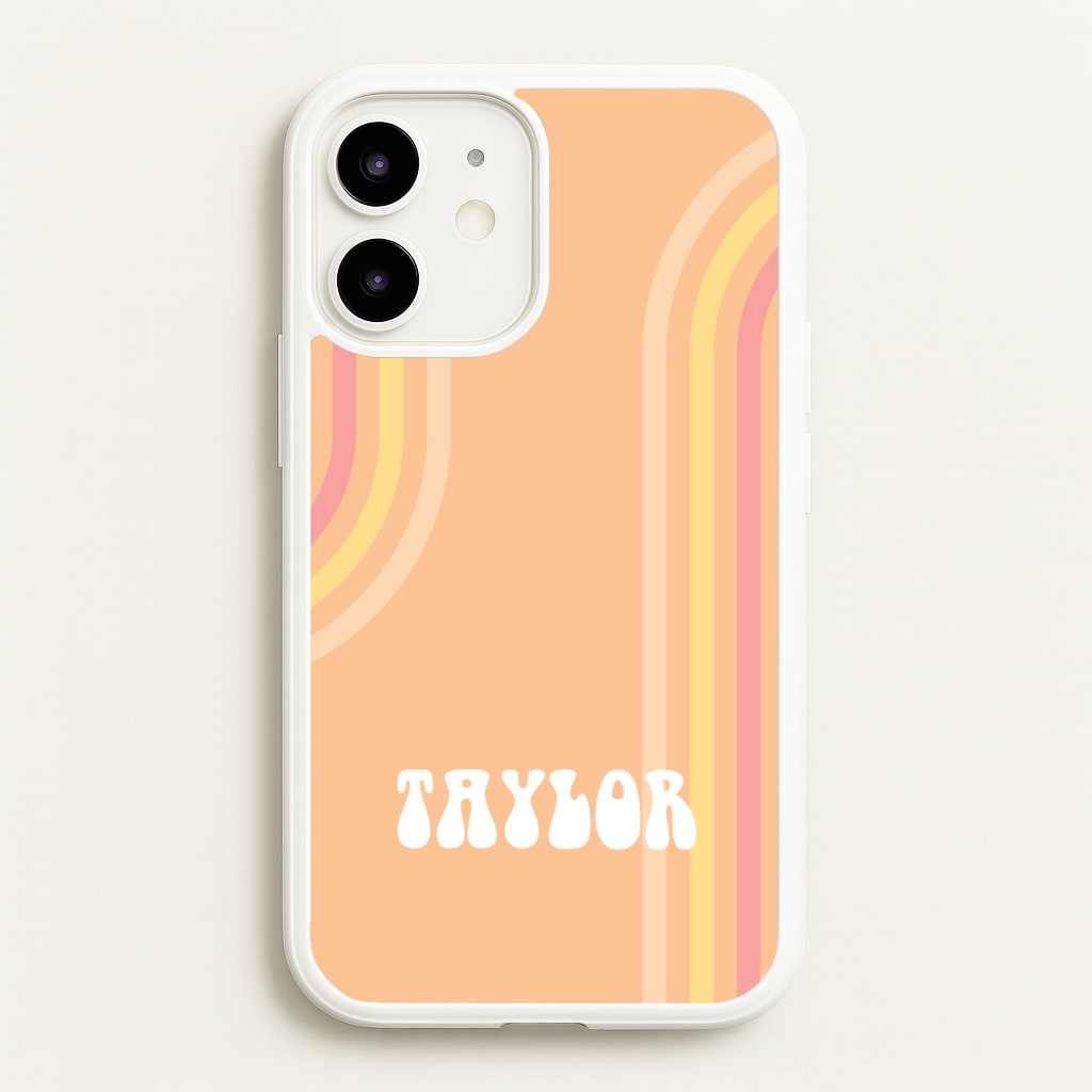 Retro Orange Personalised Name - Personalised Phone Case for iPhone 12 / 12 Pro