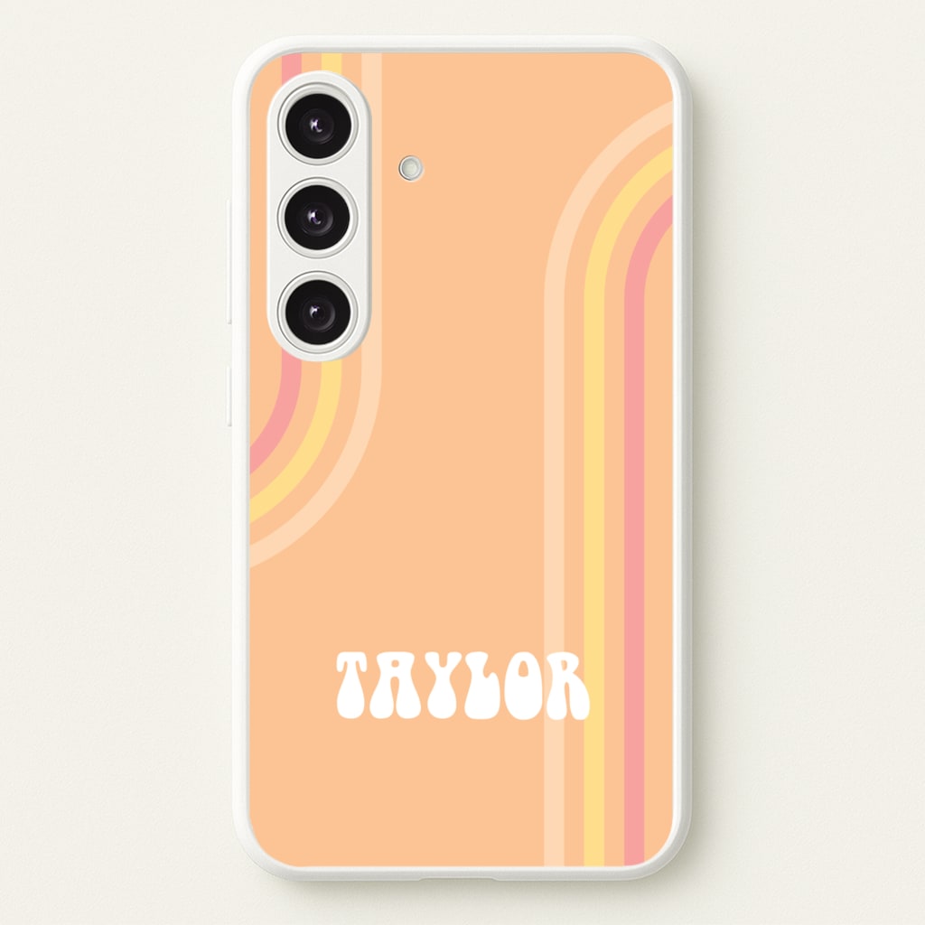 Retro Orange Personalised Name - Personalised Phone Case for Galaxy S24