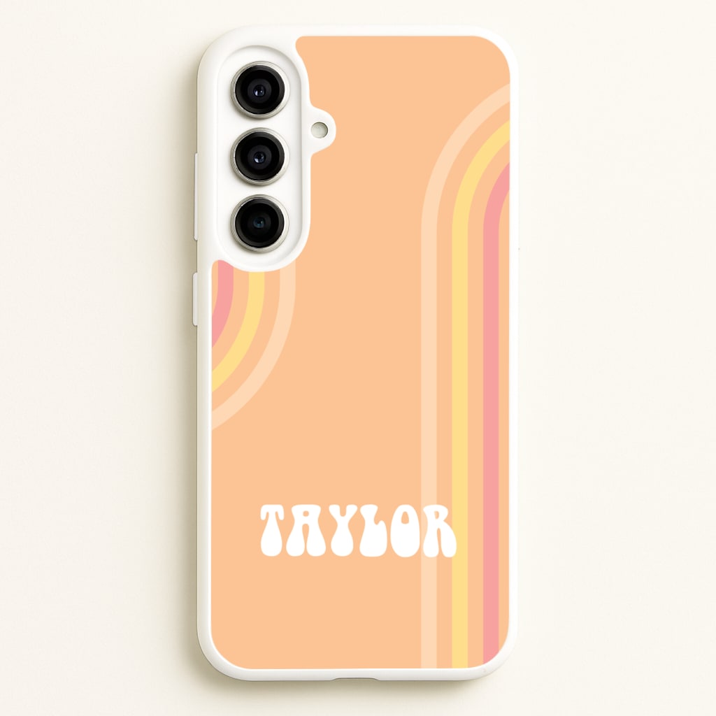 Retro Orange Personalised Name - Personalised Phone Case for Galaxy A56