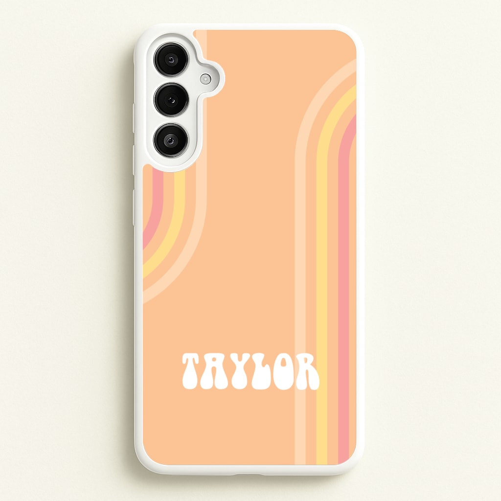 Retro Orange Personalised Name - Personalised Phone Case for Galaxy A34