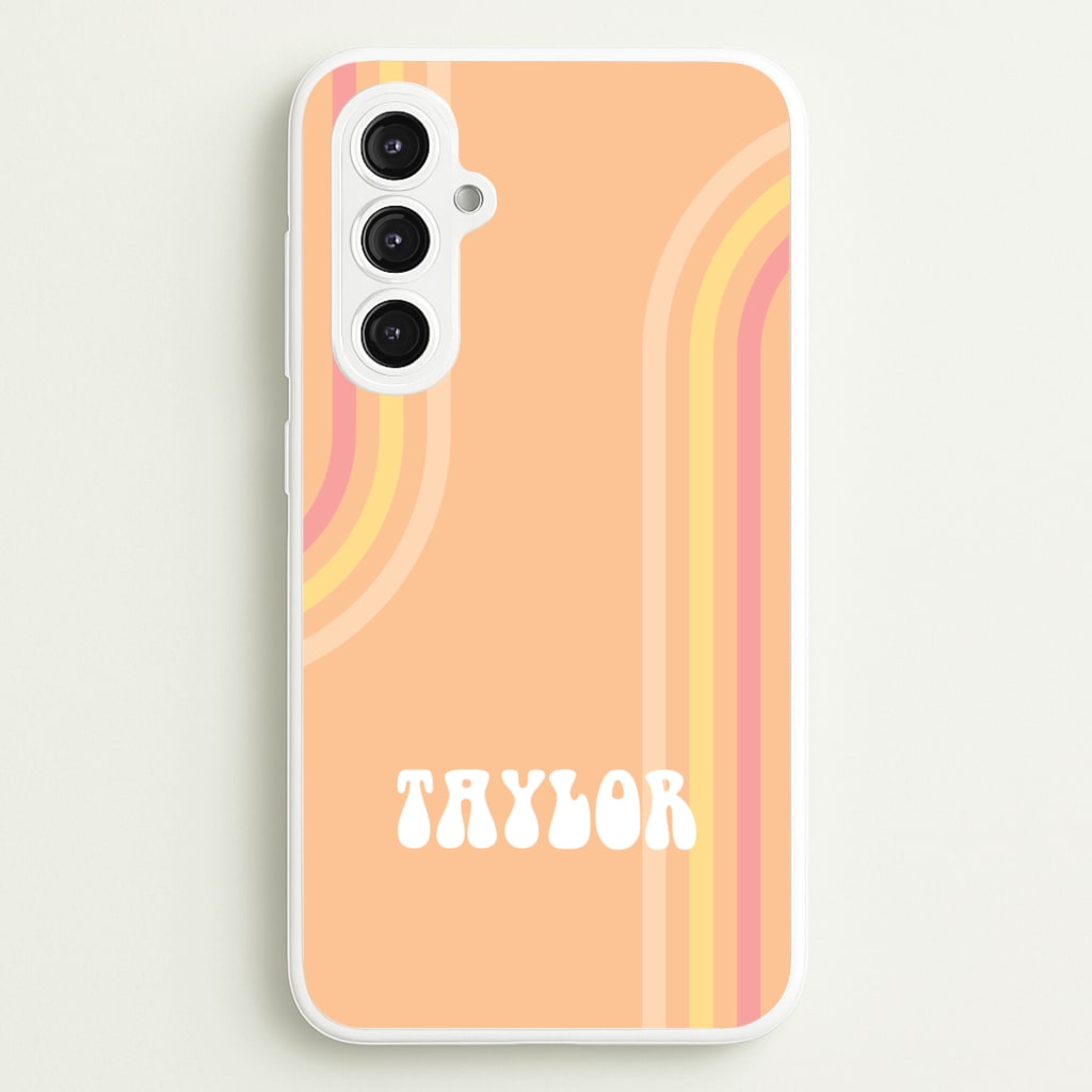 Retro Orange Personalised Name - Personalised Phone Case for Galaxy S23FE