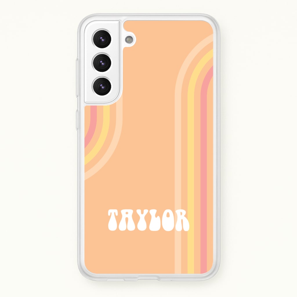 Retro Orange Personalised Name - Personalised Phone Case for Galaxy S22 Plus