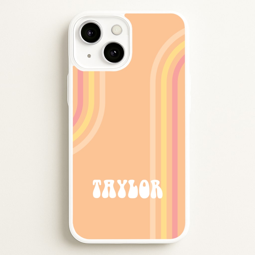 Retro Orange Personalised Name - Personalised Phone Case for iPhone 13
