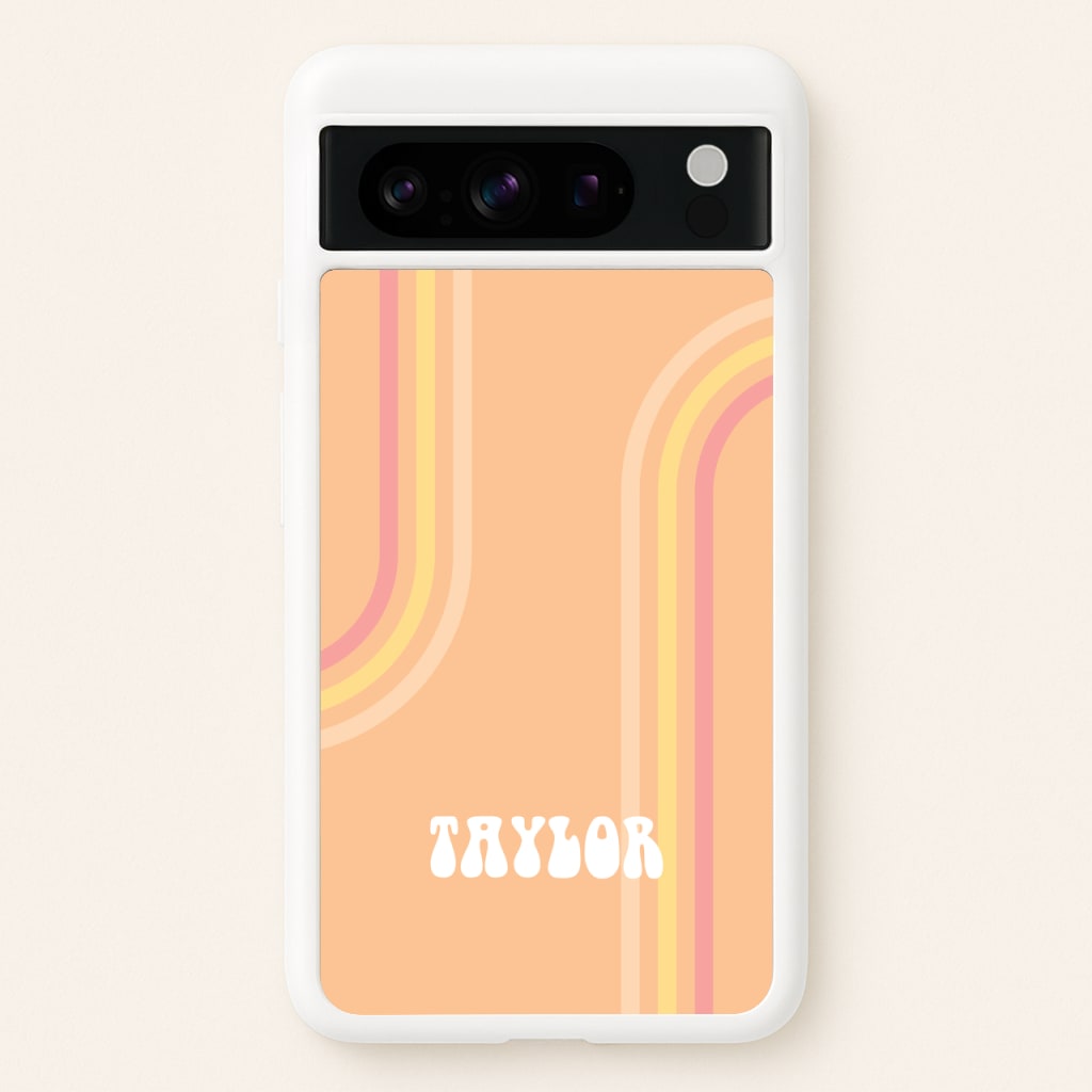 Retro Orange Personalised Name - Personalised Phone Case for Google Pixel 8 Pro