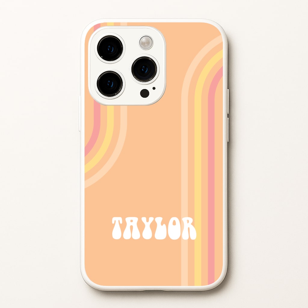 Retro Orange Personalised Name - Personalised Phone Case for iPhone 15 Pro