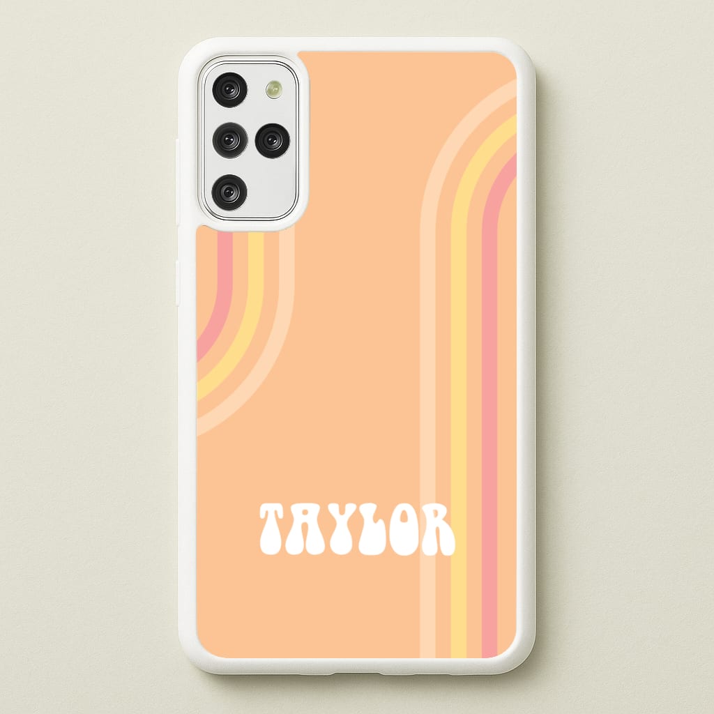 Retro Orange Personalised Name - Personalised Phone Case for Galaxy S20 Plus