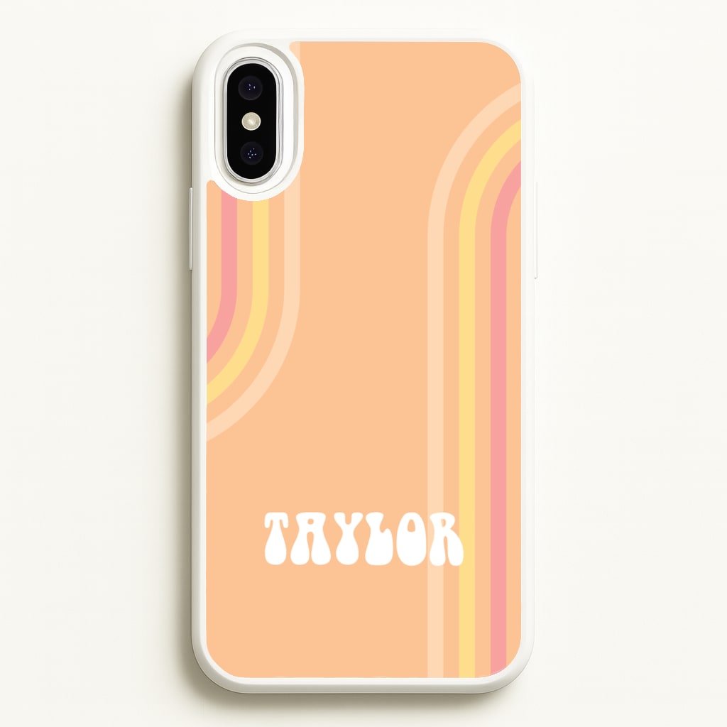 Retro Orange Personalised Name - Personalised Phone Case for iPhone XS Max