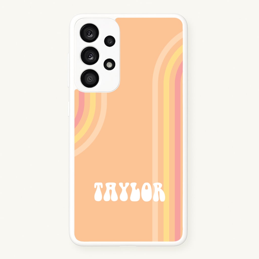 Retro Orange Personalised Name - Personalised Phone Case for Galaxy A53