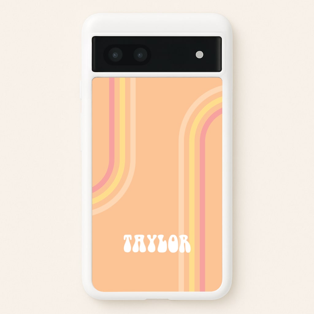 Retro Orange Personalised Name - Personalised Phone Case for Google Pixel 6a
