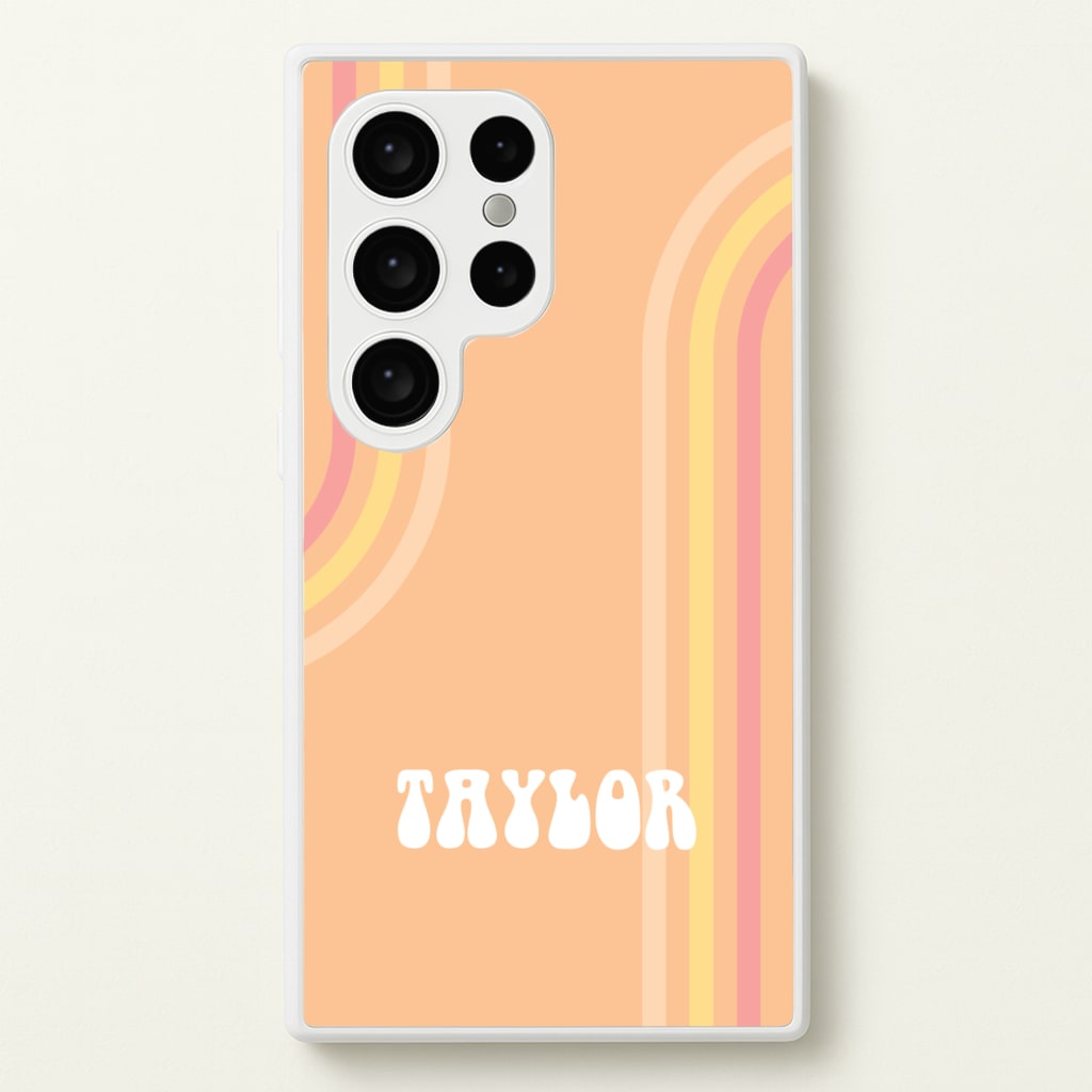 Retro Orange Personalised Name - Personalised Phone Case for Galaxy S24 Ultra